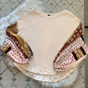 FREE PEOPLE FLANNEL BLOUSE WITH FLOWY SLEEVES